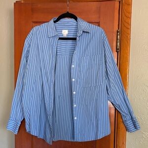 A New Day Light Blue Striped Shirt